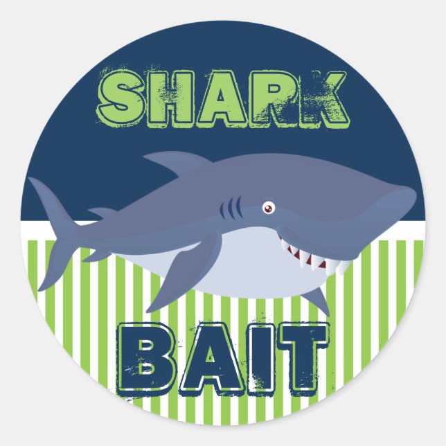 Sticker Rond Attaque de requin (Devant)