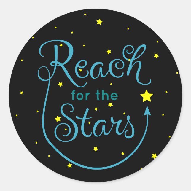 Sticker Rond Atteindre les étoiles (Devant)