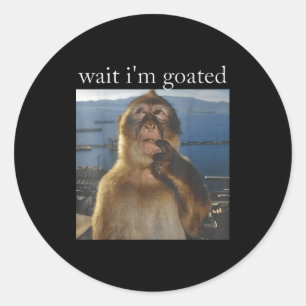 Sticker Rond Attends je suis un génie Mème de singe drôle qui p