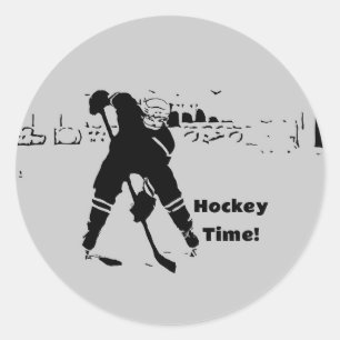 Sticker Rond Attente de la canette - Joueur de hockey