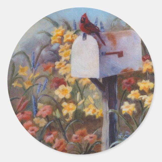 Sticker Rond Attente de l'autocollant de courrier (Devant)