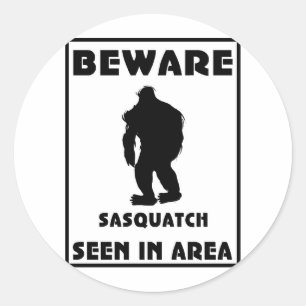 Sticker Rond Attention à l'affiche Sasquatch