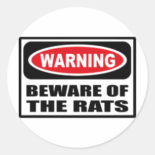 STICKER ROND ATTENTION À L'ÉCRAN DE RATS