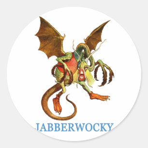 STICKER ROND ATTENTION AU JABBERWOCKY DRESSÉ