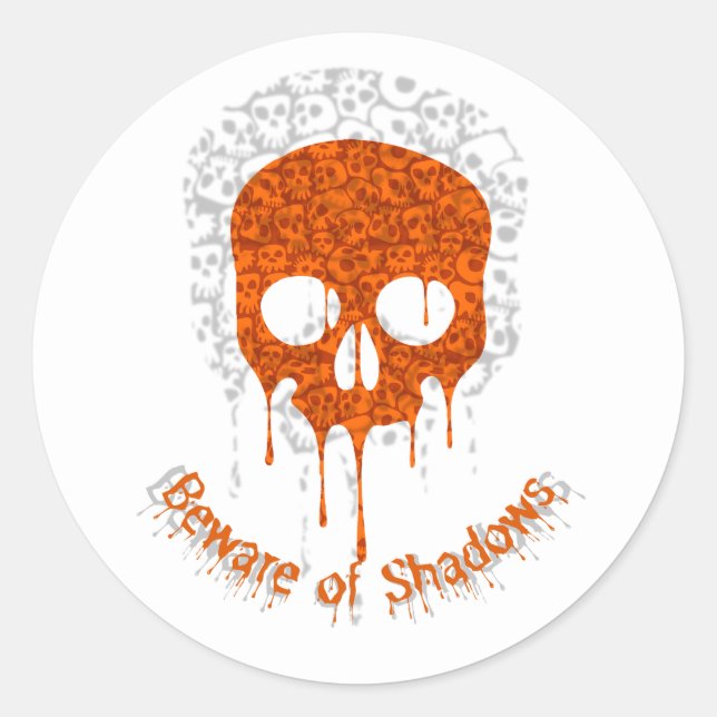 Sticker Rond Attention aux ombres (Devant)