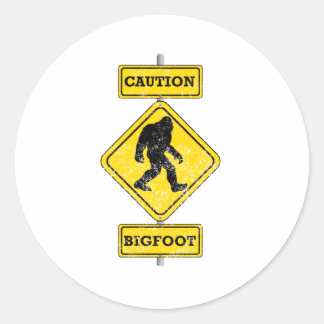 Sticker Rond Attention désespérée Bigfoot
