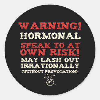 Sticker Rond Attention! Hormonal