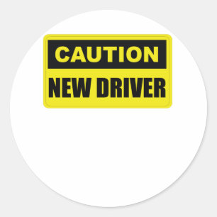Sticker Rond Attention Nouveau conducteur - Lady Driver - Stude