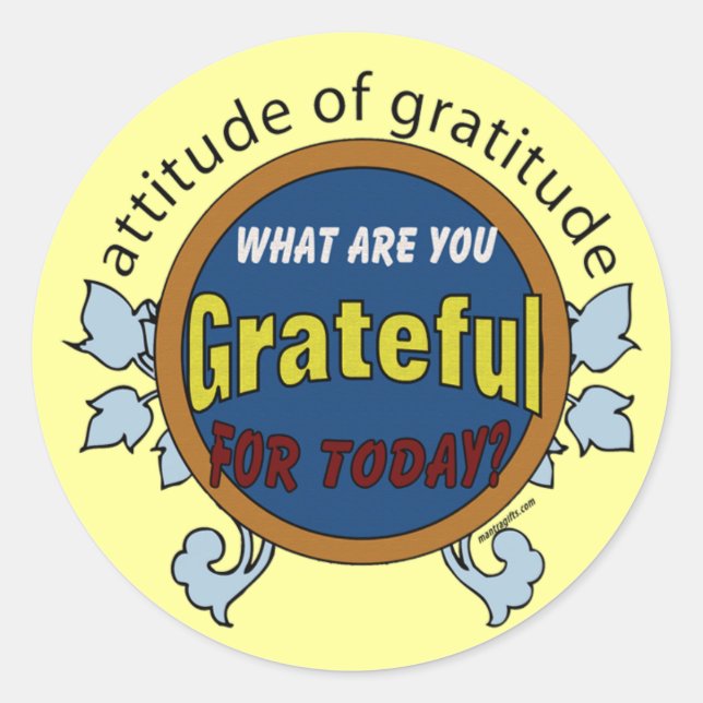 Sticker Rond Attidue de gratitude (Devant)