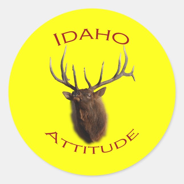 Sticker Rond Attitude de l'Idaho (Devant)