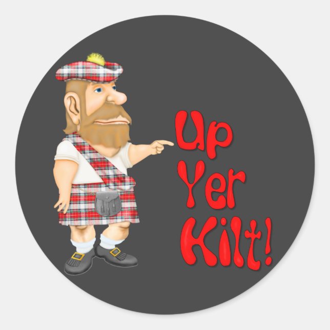 Sticker Rond Attitude écossaise (Devant)