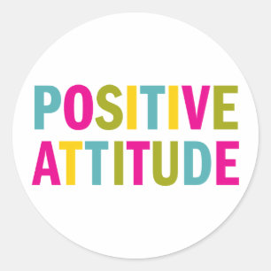 Sticker Rond Attitude positive dans les couleurs vives