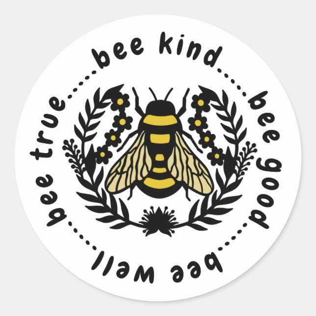 Sticker Rond Attitudes des abeilles (Devant)