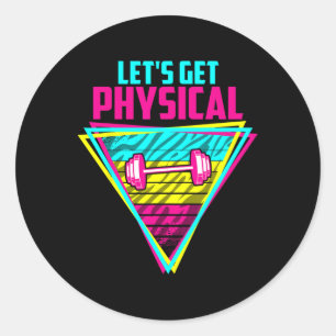 Sticker Rond Attractions physiques - Fitness Fitness 80's