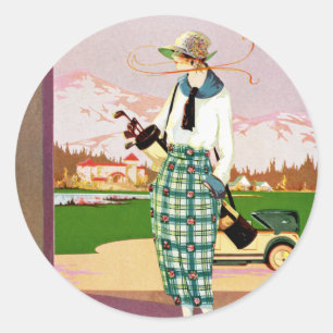 Sticker Rond Attrait de golf à la mode