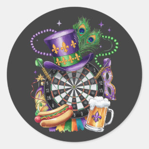 Sticker Rond Attrayant Mardi Gras Mix Darts Costume festif