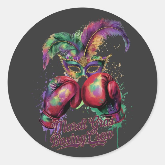 Sticker Rond Attrayant Masquerade Masquerade Masque Boxe Crew F (Devant)