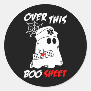 Sticker Rond Au-Dessus De Cette Feuille De Boite Fun Ghost Nurs