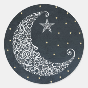 Sticker Rond Au-dessus de la lune
