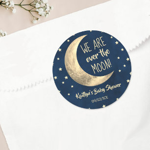 Sticker Rond Au-Dessus De La Lune   BABY SHOWER