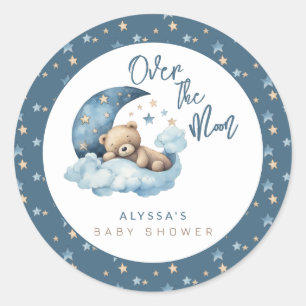 Sticker Rond Au-dessus du Baby shower de la Lune