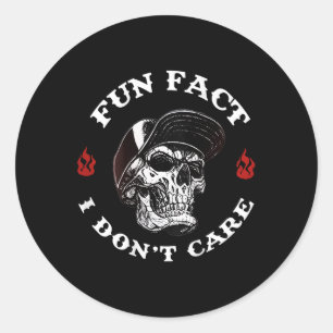 Sticker Rond (au dos) Anecdote Je m'en fiche Drôle de squelette