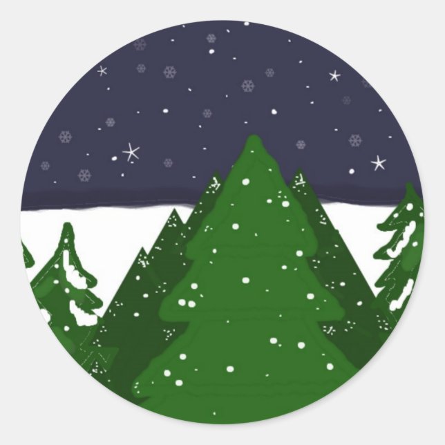 Sticker Rond Au froid de l'hiver (Devant)