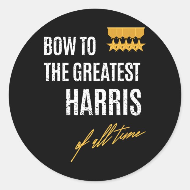 Sticker Rond Au Plus Grand Harris De Tous Les Temps D'Abord Vu  (Devant)