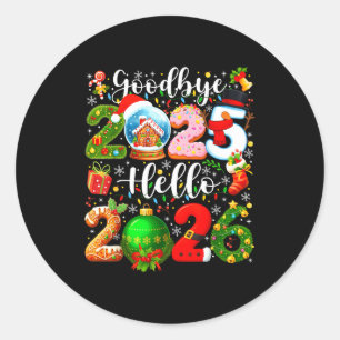 Sticker Rond Au revoir 2025 Bonjour 2026 Bonne Saint-Sylvestre