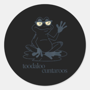 Sticker Rond Au revoir cuntaroos drôle sarcasm grenouille vinta