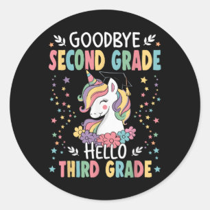 Sticker Rond Au revoir Deuxième Année Bonjour Troisième Année