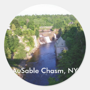Sticker Rond Au Sable Chasm, New York