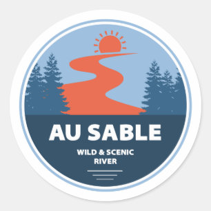 Sticker Rond Au Sable Wild Et Rivière Pittoresque