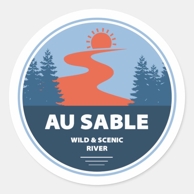 Sticker Rond Au Sable Wild Et Rivière Pittoresque (Devant)