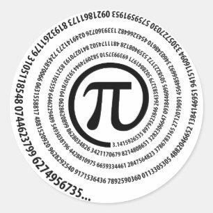 Sticker Rond Au signe de pi, version en spirale
