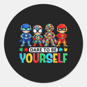 Sticker Rond Au Super-héros osent être des enfants Soutien aux