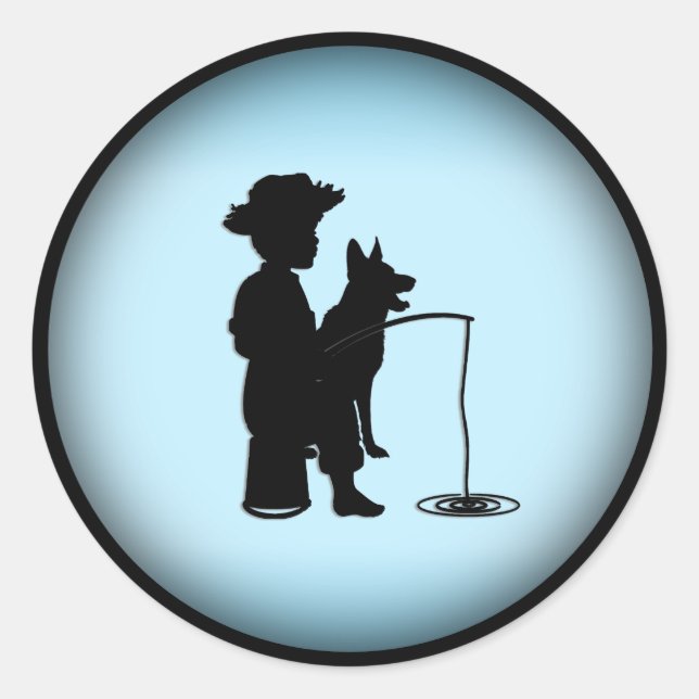 Sticker Rond Au trou de pêche (Devant)