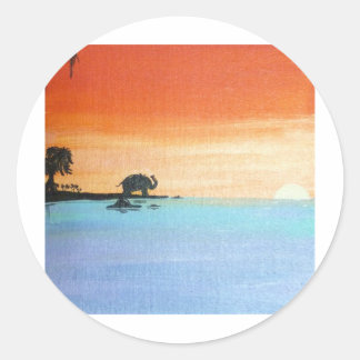 Sticker Rond Aube De La Paix_ElephantOfferingPrayers_AnjaliSang