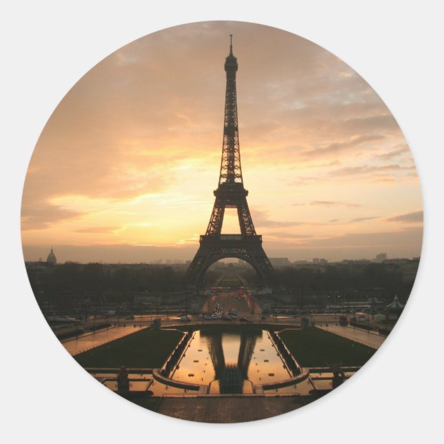Sticker Rond aube eiffel (Devant)
