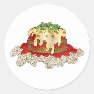 Sticker Rond Aubgergine Parme Parmesan Italien