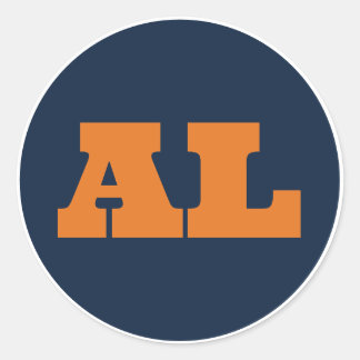 Sticker Rond Auburn (AL) - Bleu x orange x Blanc
