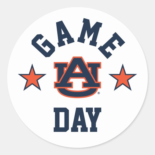 Sticker Rond Auburn University Jeu Day (Devant)