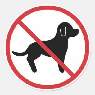Sticker Rond Aucun animal de compagnie admis