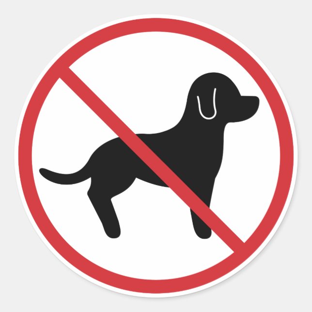 Sticker Rond Aucun animal de compagnie admis (Devant)