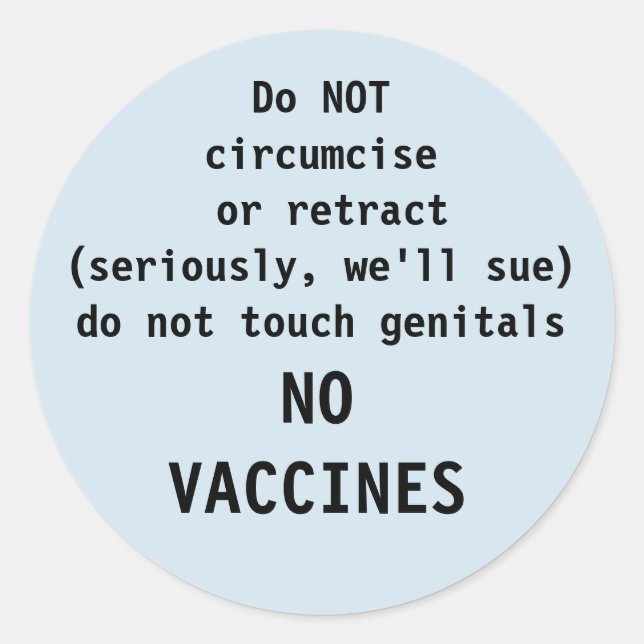 Sticker Rond aucun avertissement d'hôpital de circ (Devant)