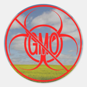 Sticker Rond Aucun Biohazard d'autocollants de GMO avertissant