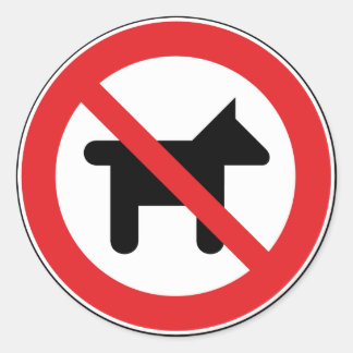 Sticker Rond Aucun chien autorisé