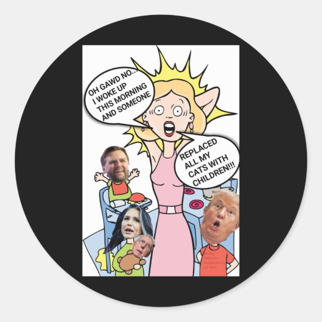 Sticker Rond Aucun Enfant Aussi Bon Que Chats (Devant)