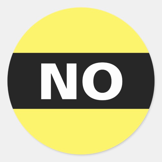 Sticker Rond Aucun gras simple clair noir et blanc (Devant)