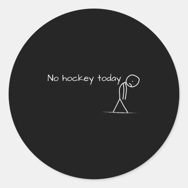 Sticker Rond Aucun Hockey Aujourd'Hui Sad Stick Figure Grand Ca (Devant)